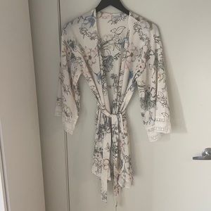 White floral robe